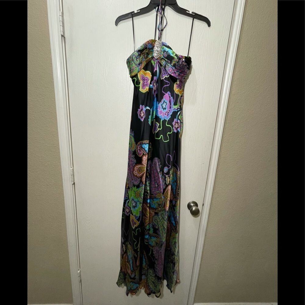 ISSUE Silk Halter Paisley Maxi Dress